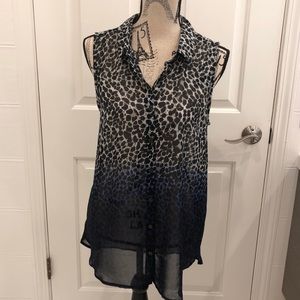 H&M Ombré Cheetah Print Button-up Blouse